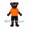 Bear Mascot Costume with Orange T-Shirt and Black Shorts