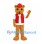 Bear Mascot Costume with Red Cap and Vest