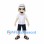 Man Mascot Costume with White Hat and Black Shorts