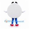 Egg Mascot Costume in White with Blue Legs