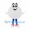 Egg Mascot Costume in White with Blue Legs