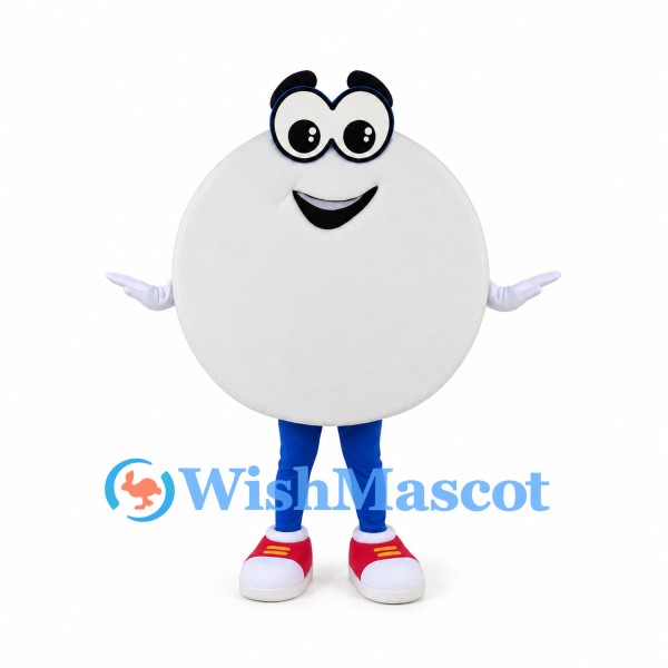 Egg Mascot Costume in White with Blue Legs