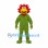Flower Mascot Costume with Red Petals and Green Leaf Body