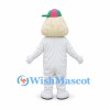 Mushroom Mascot Costume in White with Colorful Cap