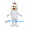 Mushroom Mascot Costume in White with Colorful Cap