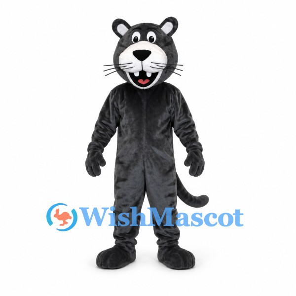Panther Mascot Costume in Black with White Muzzle