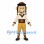 Man Mascot Costume with Black Hat, Braids and Yellow Trousers