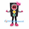 Traffic Light Mascot Costume with Pink Bow and Shoes