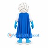 Volleyball Superhero Mascot Costume with Blue Cape