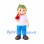 Boy Mascot Costume with Green Leaf Hat and Apple
