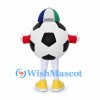 Soccer Ball Mascot Costume with Striped Cap and Yellow Shoes