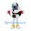 Soccer Ball Mascot Costume with Striped Cap and Yellow Shoes