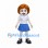 Schoolgirl Mascot Costume with White Shirt and Blue Skirt