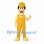 Worker Mascot Costume with Yellow Cap and Overalls