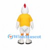 Rooster Mascot Costume in White with Yellow T-Shirt