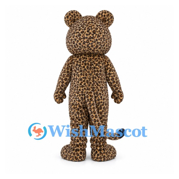 Leopard Mascot Costume with Spotted Fur and Round Ears