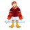 Parrot Mascot Costume in Orange with Burgundy Sports Shirt