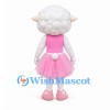 Sheep Mascot Costume with Pink Tutu and Flower Crown