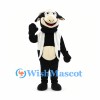 Sheep Mascot Costume in Black and White with Cream Belly