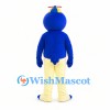 Penguin Mascot Costume in Blue and Cream with Propeller Cap