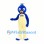 Penguin Mascot Costume in Blue and Cream with Propeller Cap