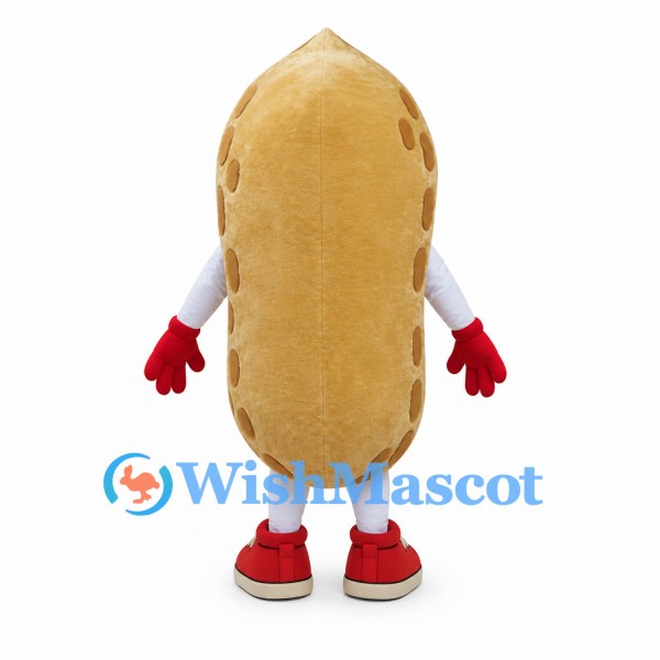 Potato Mascot Costume with Smiling Face and Red Shoes