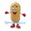 Potato Mascot Costume with Smiling Face and Red Shoes