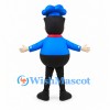 Chef Mascot Costume with Blue Hat and Red Neckerchief