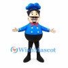 Chef Mascot Costume with Blue Hat and Red Neckerchief