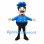 Chef Mascot Costume with Blue Hat and Red Neckerchief