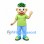Boy Mascot Costume with Green Spiky Hair and Green T-Shirt