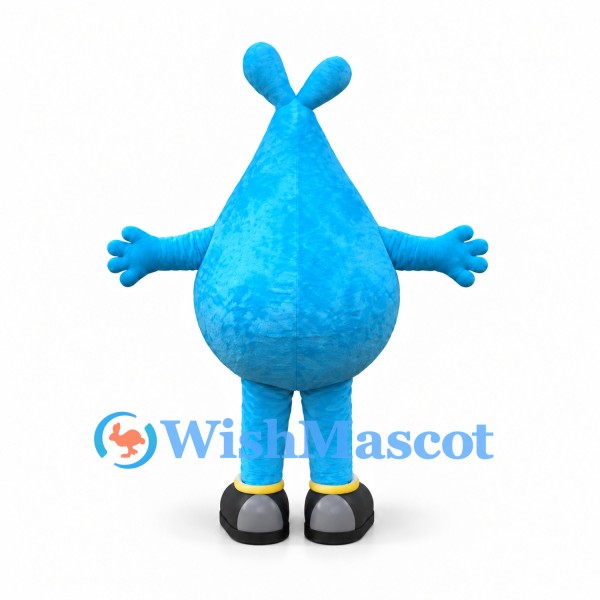 Blue Monster Mascot Costume with Teardrop Body and Long Arms