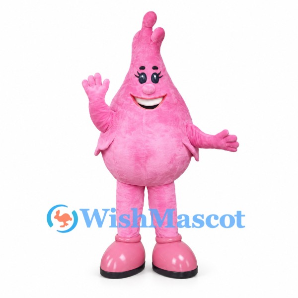 Pink Monster Mascot Costume with Teardrop Body