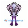 Butterfly Mascot Costume in Purple with Large Patterned Wings