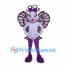 Butterfly Mascot Costume in Purple with Large Patterned Wings
