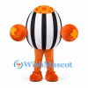 Oval Robot Mascot Costume with Black and White Stripes