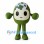 Recycling Mascot Costume in Green and White with Round Body