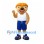 Dog Mascot Costume with Orange Cap and Blue Sports Shorts