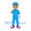 Boy Mascot Costume with Blue Cap and Matching Outfit