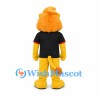Lion Mascot Costume in Yellow with Black T-Shirt
