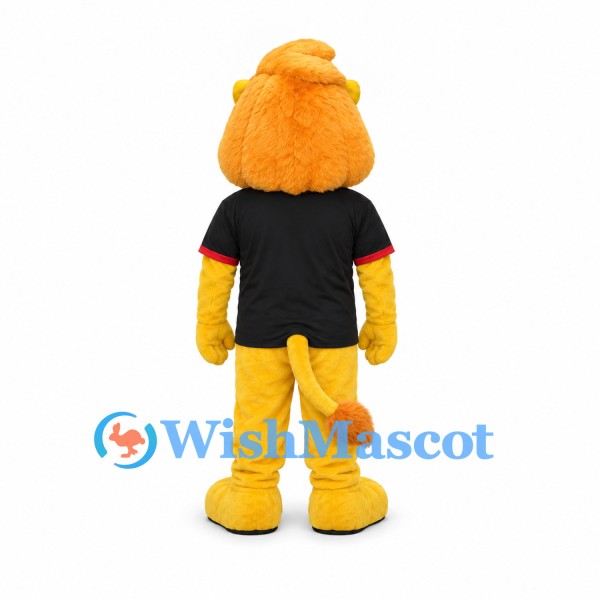 Lion Mascot Costume in Yellow with Black T-Shirt