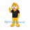 Lion Mascot Costume in Yellow with Black T-Shirt