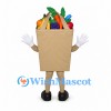 Grocery Bag Mascot Costume with Colorful Fruit and Vegetables