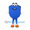 Shield Mascot Costume in Blue with Orange Shoes