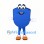 Shield Mascot Costume in Blue with Orange Shoes