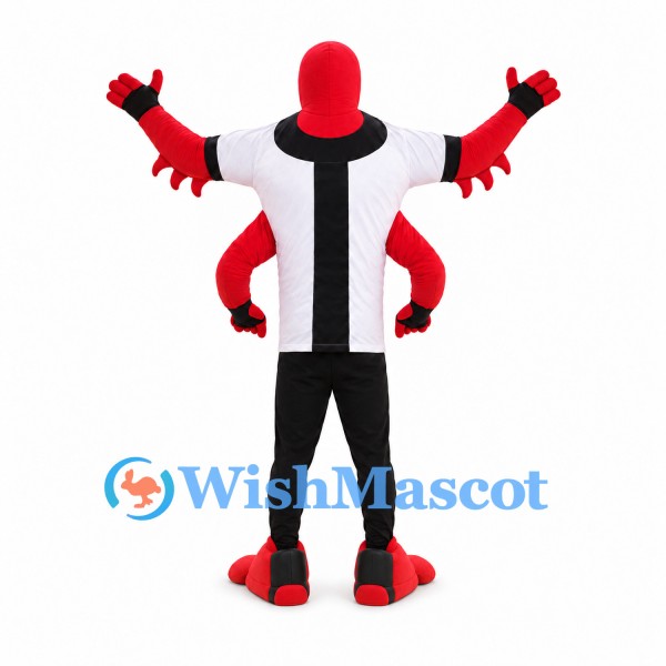 Four-Armed Alien Mascot Costume with Black and White Suit