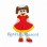 Girl Mascot Costume with Brown Pigtails and Red Dress