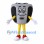 Speaker Mascot Costume in Gray with Yellow Legs