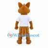 Fox Mascot Costume in Brown with White T-Shirt