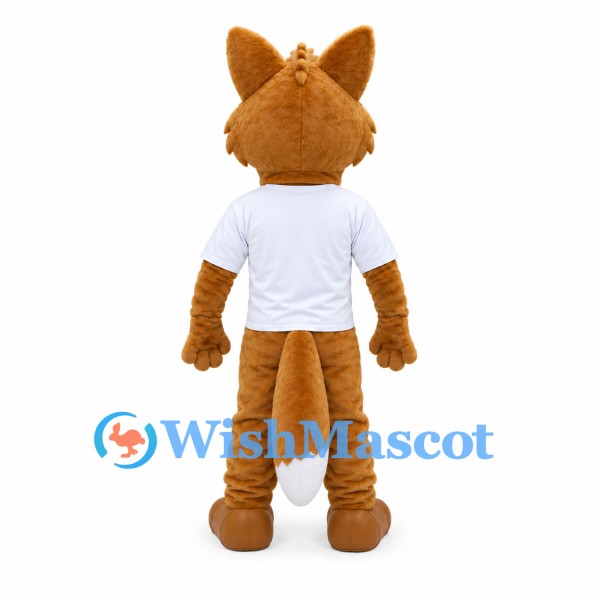 Fox Mascot Costume in Brown with White T-Shirt